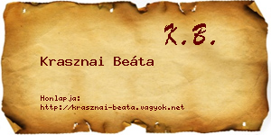 Krasznai Beáta névjegykártya