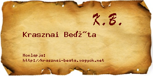 Krasznai Beáta névjegykártya