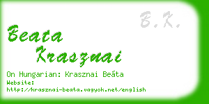 beata krasznai business card